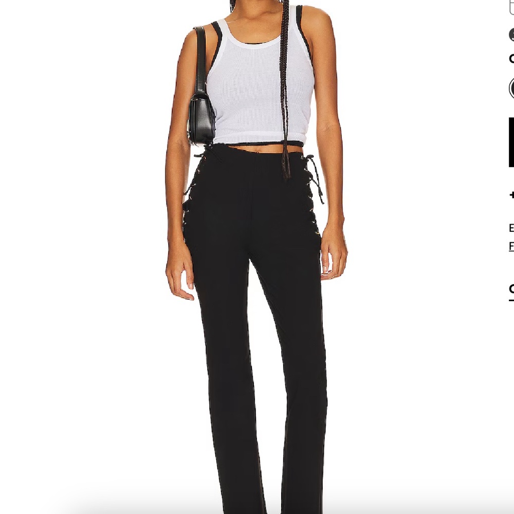 NWT Superdown Jeneh Lace Up Pants Black Boot Cut Flare Festival Coachella XXS